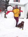 Snowman!  Libby didn't help, but if you look closely, she made sure the ball was always close by