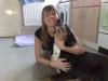Holly giving mum a kiss